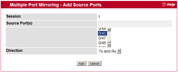 Setup source port
